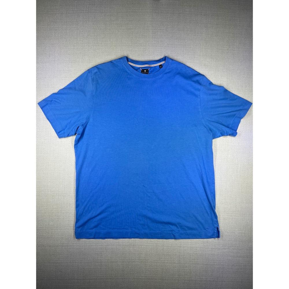 True Classic Men Blue Pima Cotton Short Sleeve Crew Neck T-Shirt Size XL
